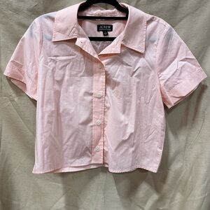 J. Crew Pink Short Sleeve Button-Up Top